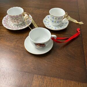 3 small old ornaments cups.